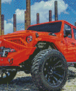 Orange Jeep Diamond Paintings