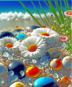 Tropical Stones And Flowers Diamond Painting