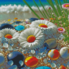 Tropical Stones And Flowers Diamond Paintings