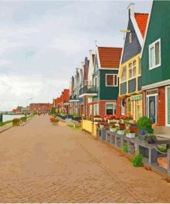 Volendam Seaside Buildings Diamond Painting