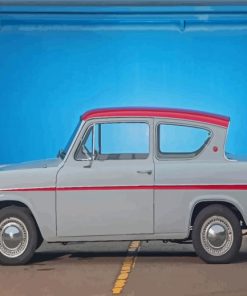 White Red Ford Anglia Car Diamond Painting