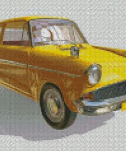 Yellow Ford Anglia Car Diamond Paintings