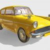 Yellow Ford Anglia Car Diamond Painting