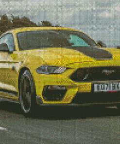 Yellow Mustang Mach 1 Diamond Paintings