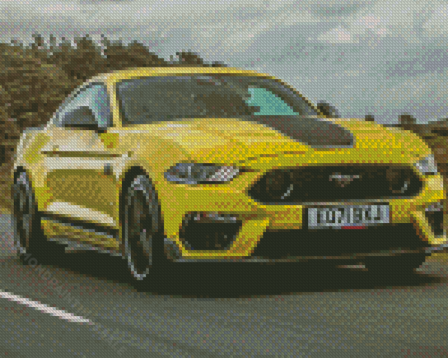 Yellow Mustang Mach 1 Diamond Paintings