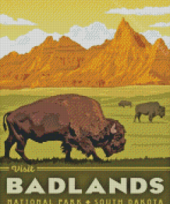 Badlands National Park In South Dakota Poster Diamond Paintings
