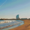 Barcelona Beach Waves Diamond Paintings