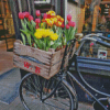 Bicycle And Tulips Diamond Paintings