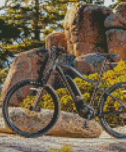 Bike In Mountain Diamond Paintings