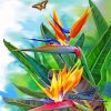 Bird Of Paradise And Butterfly Diamond Painting