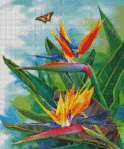 Bird Of Paradise And Butterfly Diamond Paintings