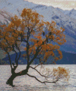 Birds On Tree In Lake Wanaka Diamond Paintings