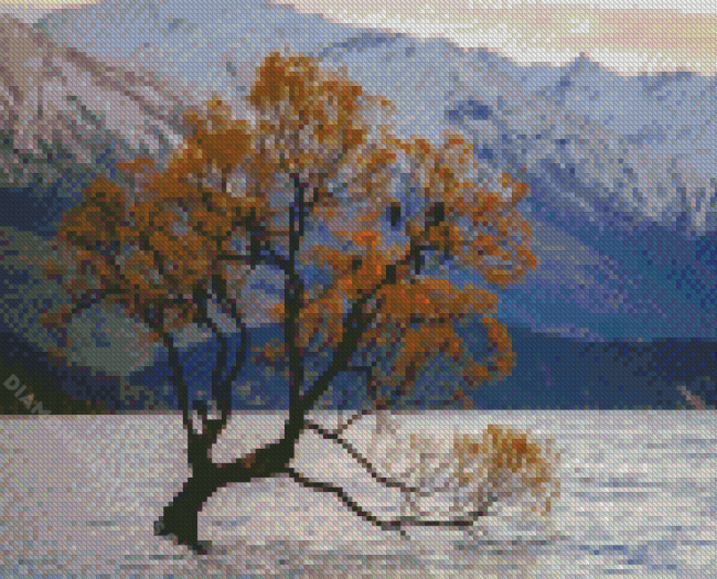 Birds On Tree In Lake Wanaka Diamond Paintings