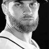 Black And White Bryce Harper Diamond Painting