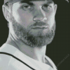 Black And White Bryce Harper Diamond Paintings