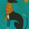Black Greyhound In Scarf Diamond Paintings