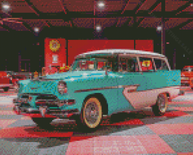 Blue 1956 Dodge Station Wagon Diamond Paintings