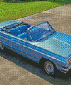 Blue Chevrolet Impala Diamond Paintings