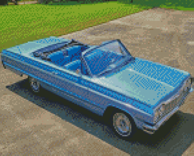 Blue Chevrolet Impala Diamond Paintings