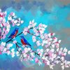 Blue Birds And Blossom Art Diamond Painting