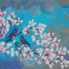 Blue Birds And Blossom Art Diamond Paintings