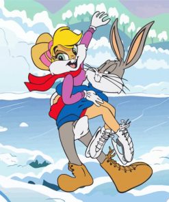 Bugs And Lola Bunny Ice Skating Diamond Painting