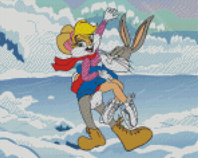 Bugs And Lola Bunny Ice Skating Diamond Paintings