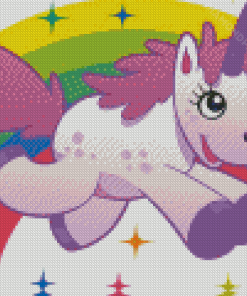 Cartoon Unicorn And Rainbow Diamond Paintings