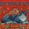 Cat And Persian Rug Diamond Paintings