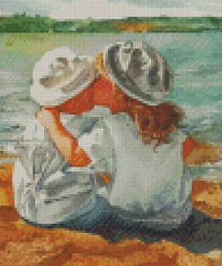 Children At The Seaside Art Diamond Paintings