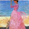 Classy Woman Wearing Pink Dress Diamond Painting