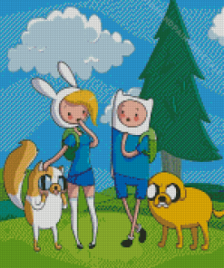 Fionna And Cake With Finn And Jake Diamond Paintings