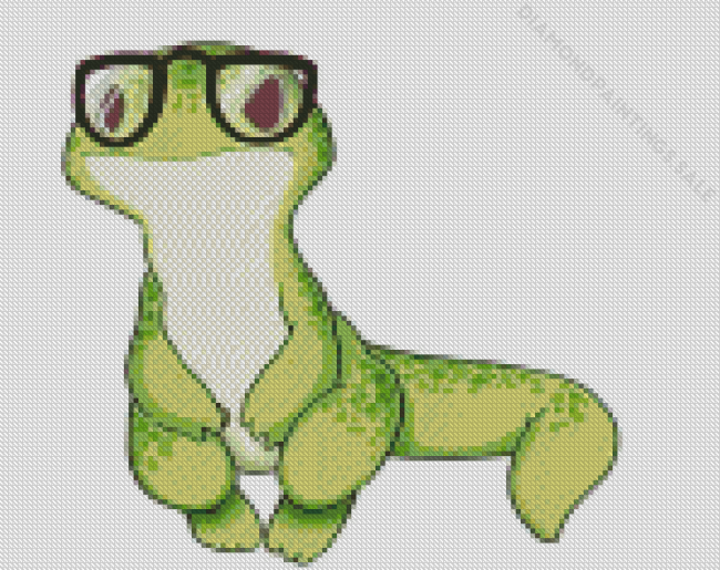 Gecko With Glasses Diamond Paintings