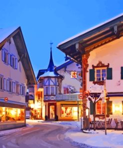 Germany Oberammergau In Snow Diamond Painting