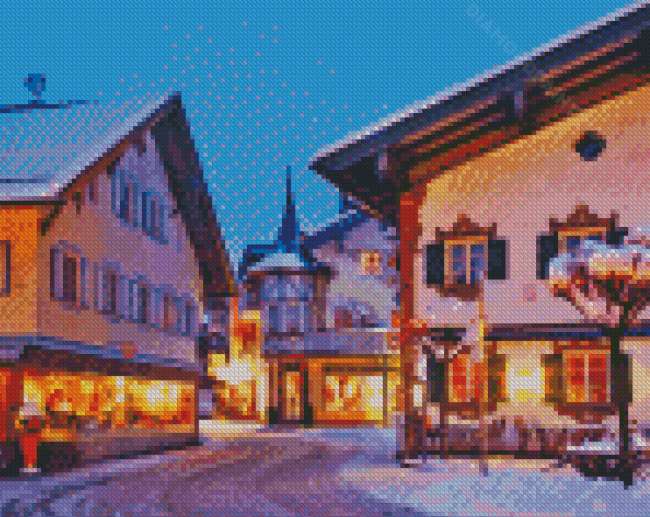 Germany Oberammergau In Snow Diamond Paintings