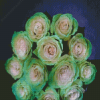 Green And White Flowers Diamond Paintings