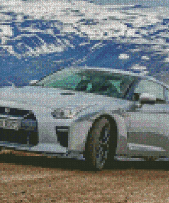 Grey Nissan R35 Car Diamond Paintings