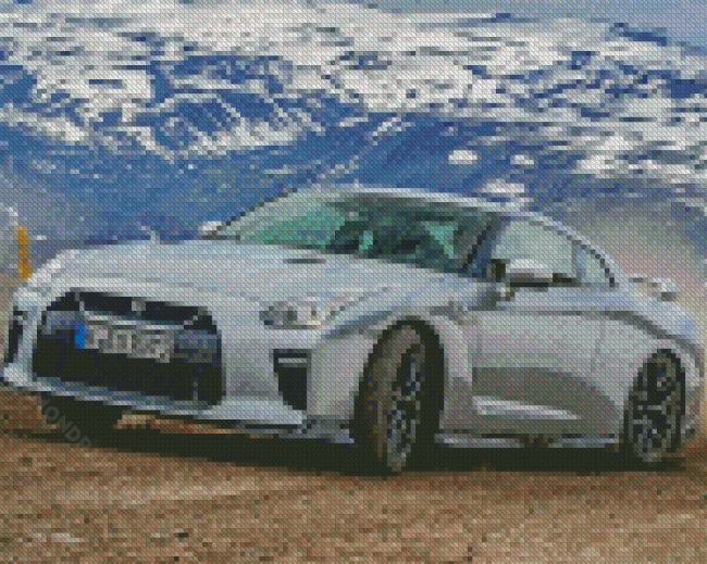 Grey Nissan R35 Car Diamond Paintings