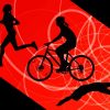 Illustration Silhouette Triathlon Lady Diamond Painting