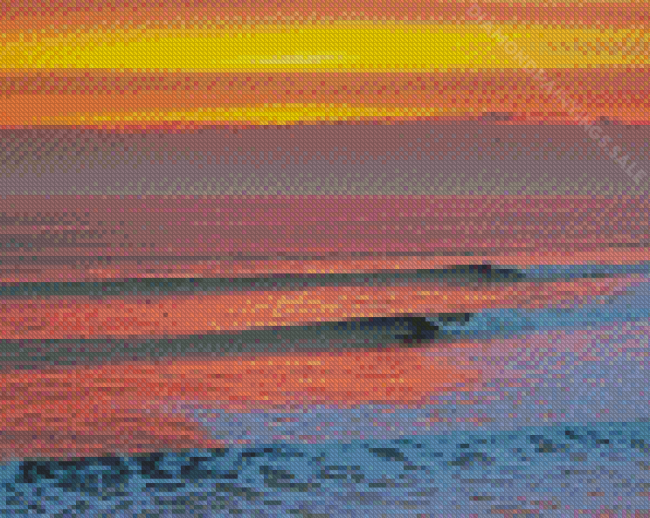 Isle Of Wight Beach Sunset Diamond Paintings