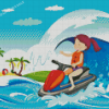 Jet Ski Illustration Diamond Paintings