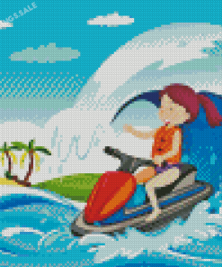 Jet Ski Illustration Diamond Paintings