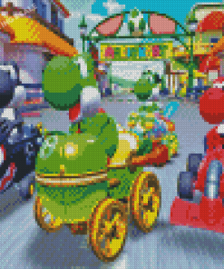 Mario Kart Dinosaurs Game Diamond Paintings