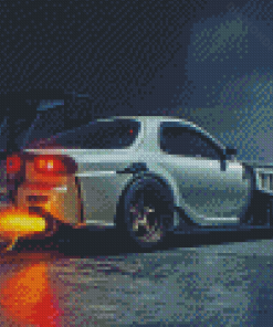 Mazda RX7 Shooting Flames Diamond Paintings