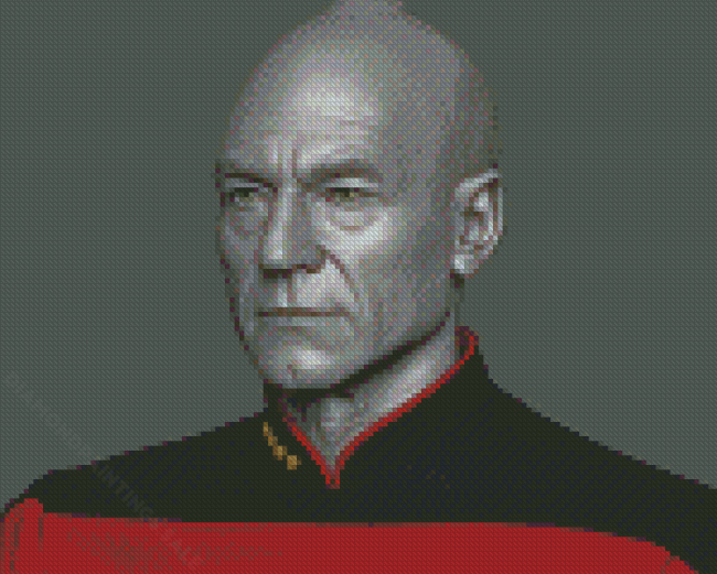 Monochrome Captain Picard Diamond Paintings