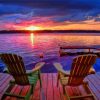 Muskoka Chairs At Sunset Diamond Painting