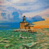 Ohio Toledo Lighthouse Sunset Diamond Paintings