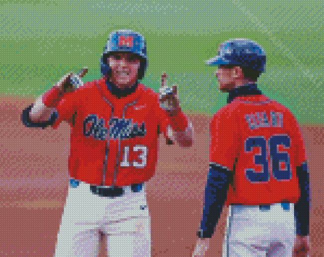 Ole Miss Rebels Baseball Team vs Arkansas Diamond Paintings