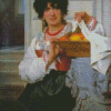 Cot Girl With Basket Of Oranges And Lemons Diamond Paintings