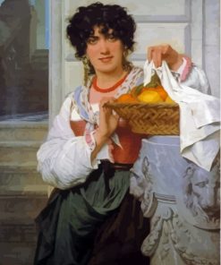 Cot Girl With Basket Of Oranges And Lemons Diamond Painting